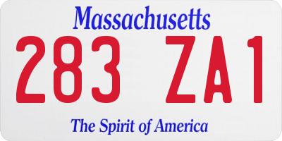 MA license plate 283ZA1