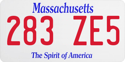 MA license plate 283ZE5