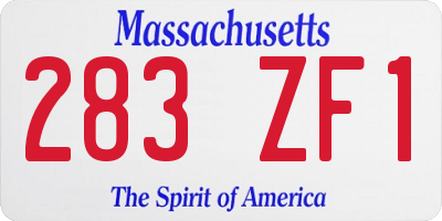 MA license plate 283ZF1