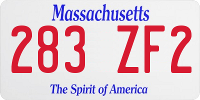 MA license plate 283ZF2