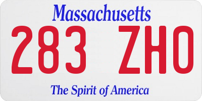 MA license plate 283ZH0