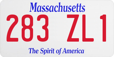 MA license plate 283ZL1