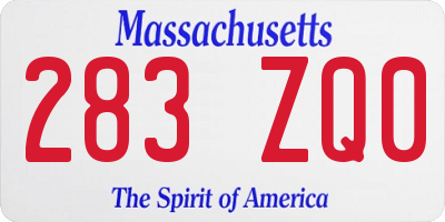 MA license plate 283ZQ0