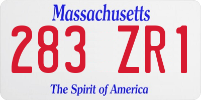 MA license plate 283ZR1