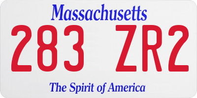 MA license plate 283ZR2