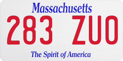 MA license plate 283ZU0