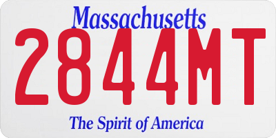 MA license plate 2844MT