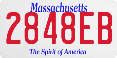 MA license plate 2848EB