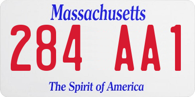 MA license plate 284AA1