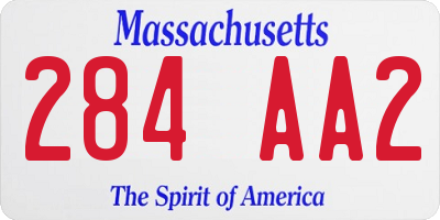 MA license plate 284AA2