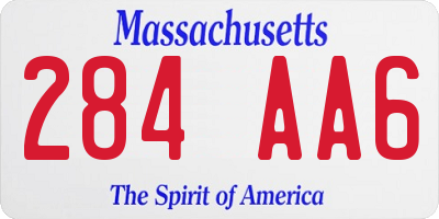 MA license plate 284AA6