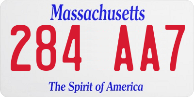 MA license plate 284AA7