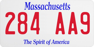 MA license plate 284AA9