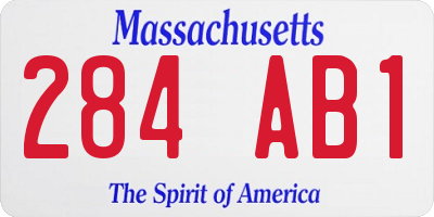 MA license plate 284AB1