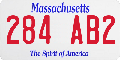 MA license plate 284AB2