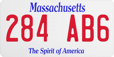 MA license plate 284AB6