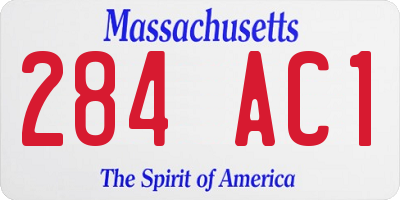MA license plate 284AC1