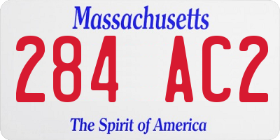 MA license plate 284AC2