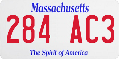MA license plate 284AC3
