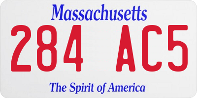 MA license plate 284AC5