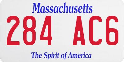 MA license plate 284AC6