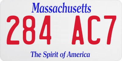MA license plate 284AC7