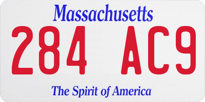 MA license plate 284AC9