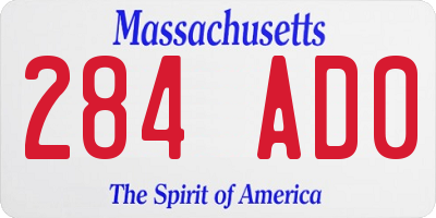 MA license plate 284AD0