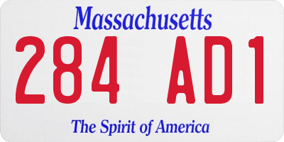 MA license plate 284AD1