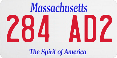 MA license plate 284AD2