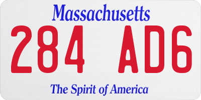 MA license plate 284AD6