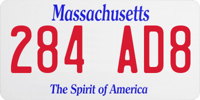 MA license plate 284AD8