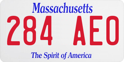MA license plate 284AE0