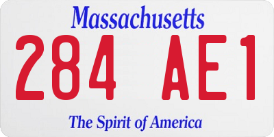 MA license plate 284AE1