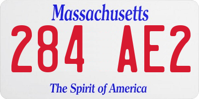 MA license plate 284AE2