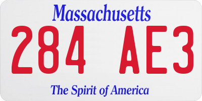 MA license plate 284AE3