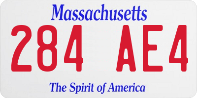 MA license plate 284AE4
