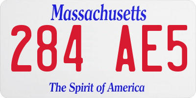 MA license plate 284AE5