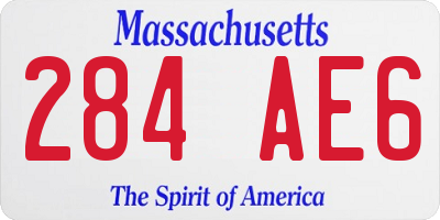 MA license plate 284AE6