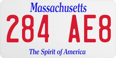 MA license plate 284AE8