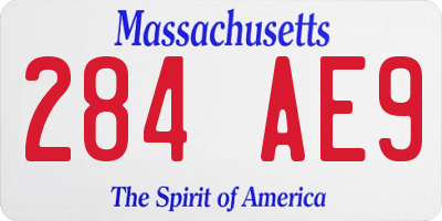 MA license plate 284AE9