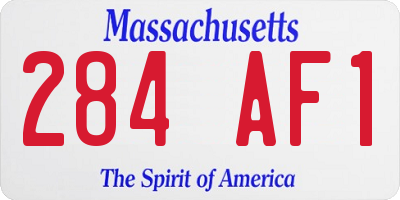 MA license plate 284AF1