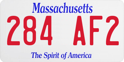 MA license plate 284AF2
