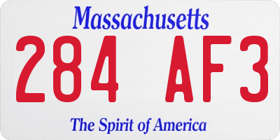MA license plate 284AF3