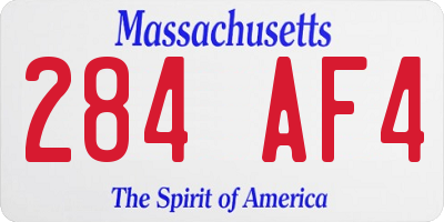 MA license plate 284AF4