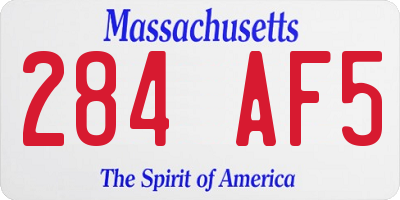 MA license plate 284AF5