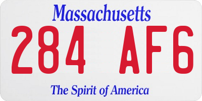 MA license plate 284AF6