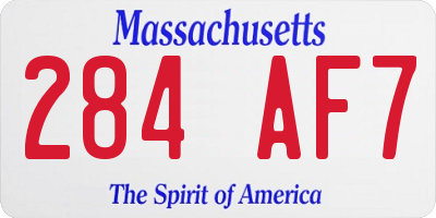 MA license plate 284AF7