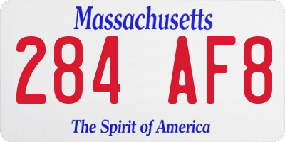 MA license plate 284AF8