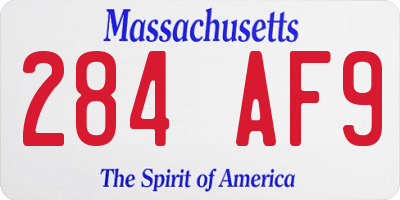 MA license plate 284AF9